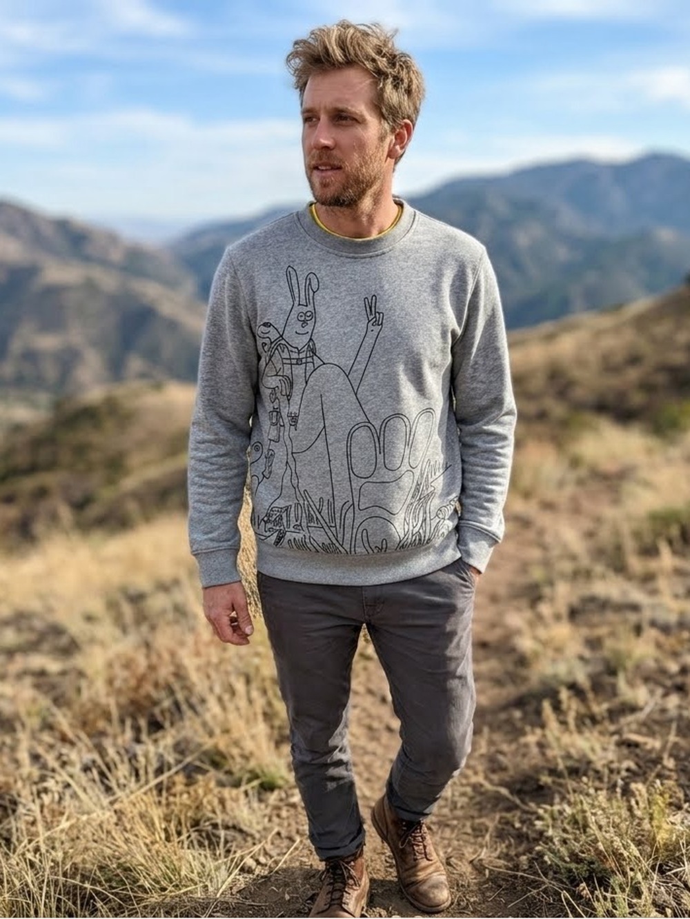 Bonobos Fielder Hiking Rabbit Graphic French Terry Sweatshirt Men’s Small